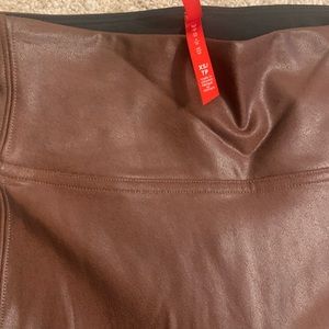 Spanx Brown faux leggings size XS
